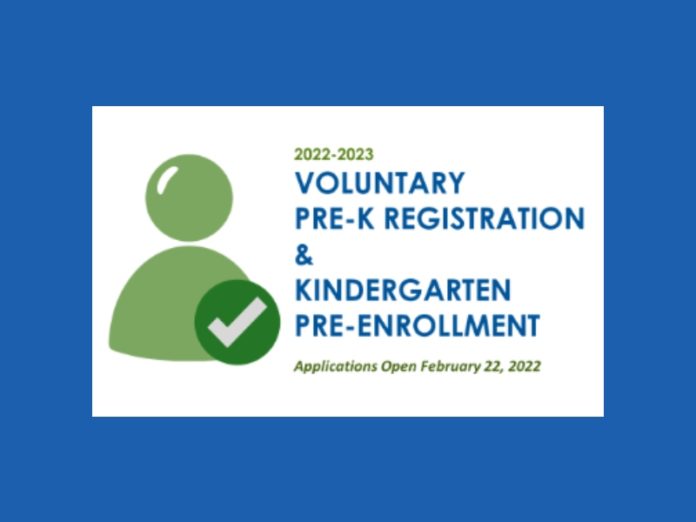 2022-2023 Voluntary Pre-K & Kindergarten Registration Information