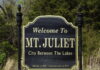 Mt Juliet Welcome Sign