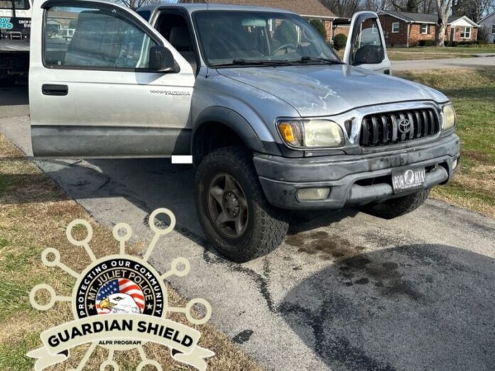 #MJGuardianShield alerted officers to an ‘04 Toyota Tacoma, stolen from Hendersonville on 12/15.