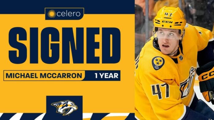 Predators Sign Michael McCarron to 1-Year, $775,000 Contract for 2023-24