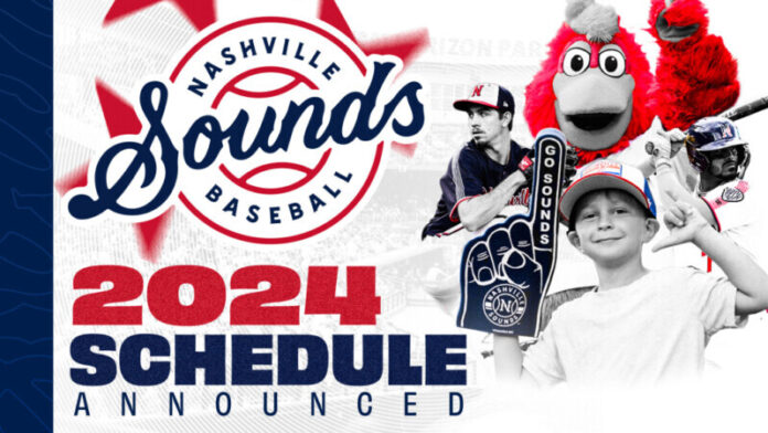 NASHVILLE – The Nashville Sounds Baseball Club announced its 2024 schedule today, complete with home and away dates for the full 150-game season.
