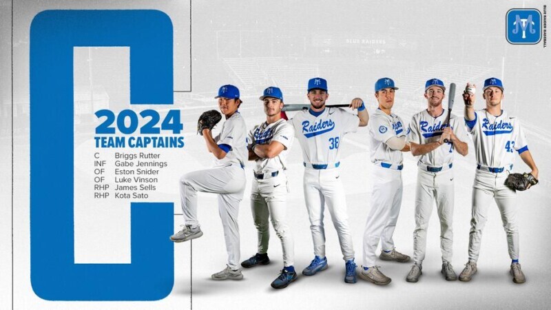 Blue Raider Baseball names 2024 team captains