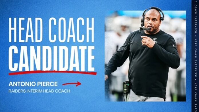 Titans Complete Interview With Raiders Interim HC Antonio Pierce for Head Coach Position