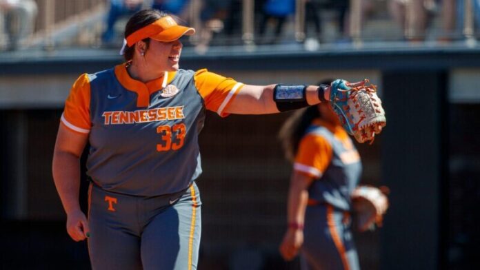 KNOXVILLE, TN - March 16, 2024 - Pitcher Payton Gottshall #33 of the Tennessee Lady Volunteers during the game between the Missouri Tigers and the Tennessee Lady Volunteers at Sherri Parker Lee Stadium in Knoxville, TN. Photo By Kate Luffman/Tennessee Athletics