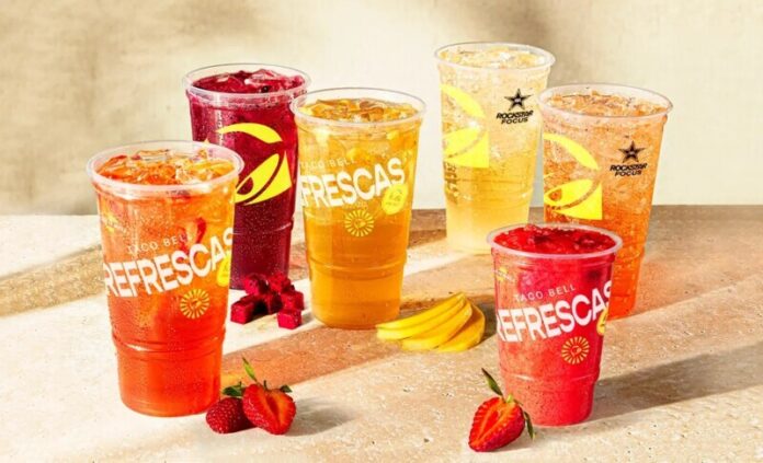 RefrescasLineup_Newsroom-png The Refrescas lineup features six premium options designed to match any mood, meal or moment. (Credit: Taco Bell)