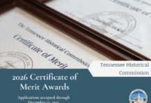 Tennessee Historical Commission Accepting Applications for 2026 Merit Awards