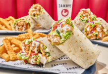 Zaxby’s GIANT Chicken Finger Wraps Launch April 27 Zaxby's GIANT Chicken Finger Wraps Launch April 27 With Banana Pudding Milkshake Return