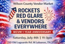 Wilson County Vendor Market to Celebrate First Anniversary with July 4th Event rockets red glare and vendors everywhere
